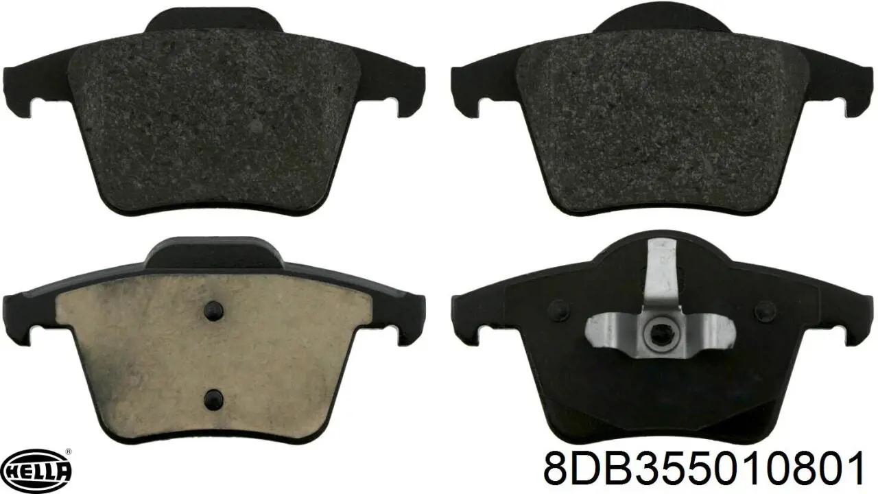Купить 8DB355010801 HELLA Колодки тормозные задние, дисковые