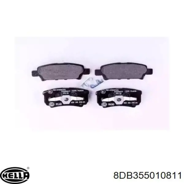 Купить 8DB355010811 HELLA Колодки тормозные задние, дисковые