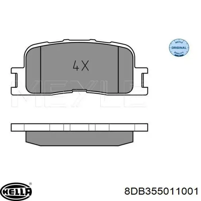 Купить 8DB355011001 HELLA Колодки тормозные задние, дисковые