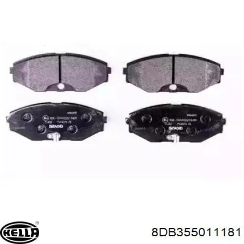 Передние тормозные колодки 8DB355011181 HELLA