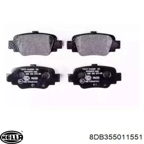 Задние тормозные колодки 8DB355011551 HELLA