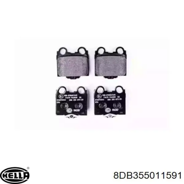 Задние тормозные колодки 8DB355011591 HELLA