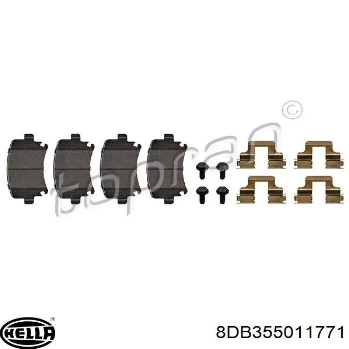 Задние тормозные колодки 8DB355011771 HELLA