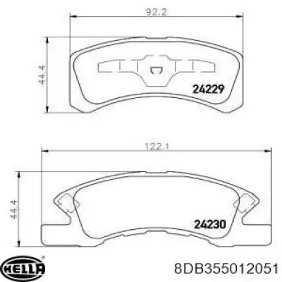 Передние тормозные колодки 8DB355012051 HELLA