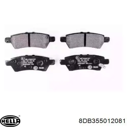 Задние тормозные колодки 8DB355012081 HELLA