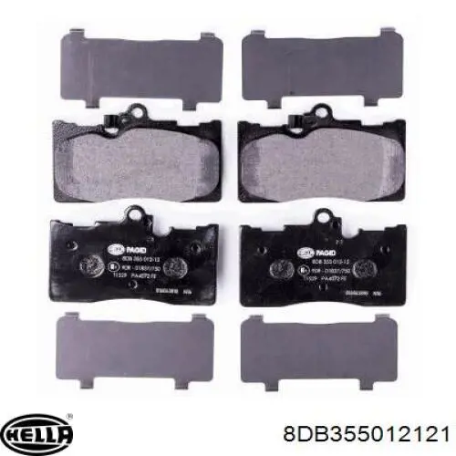 Купить 8DB355012121 HELLA Колодки тормозные