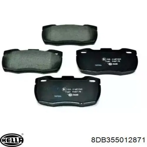 Передние тормозные колодки 8DB355012871 HELLA