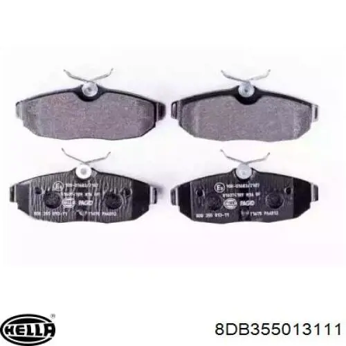 Задние тормозные колодки 8DB355013111 HELLA