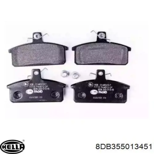 Задние тормозные колодки 8DB355013451 HELLA