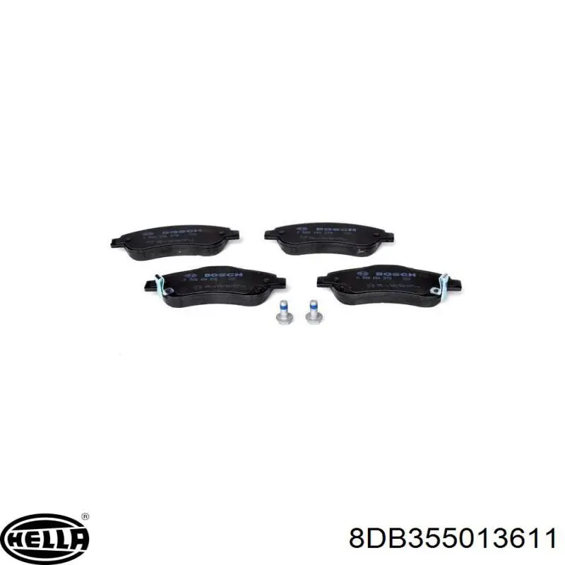 Передние тормозные колодки 8DB355013611 HELLA