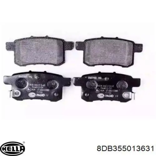 Задние тормозные колодки 8DB355013631 HELLA