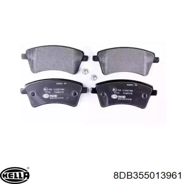 Передние тормозные колодки 8DB355013961 HELLA