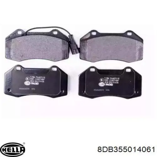 Передние тормозные колодки 8DB355014061 HELLA