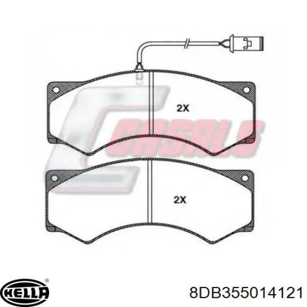 Передние тормозные колодки 8DB355014121 HELLA