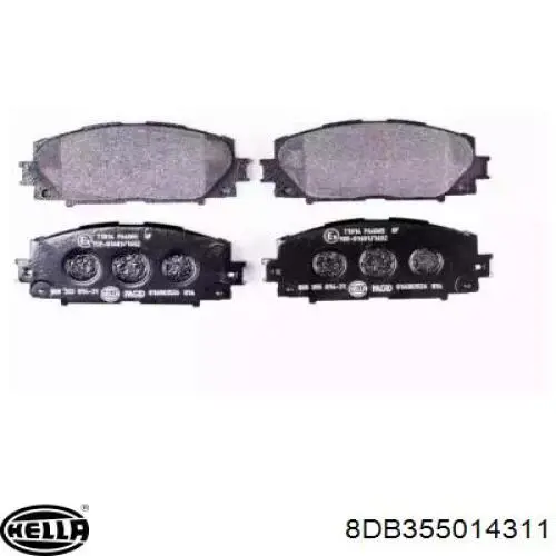 Передние тормозные колодки 8DB355014311 HELLA