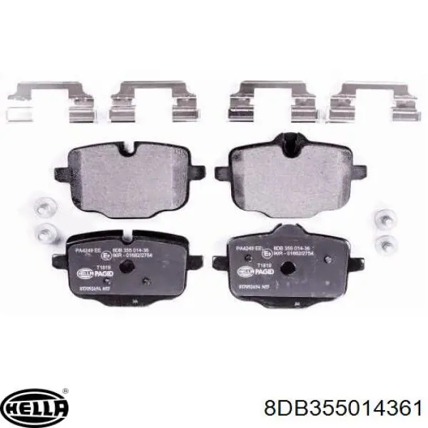 Купить 8DB355014361 HELLA Колодки тормозные задние, дисковые