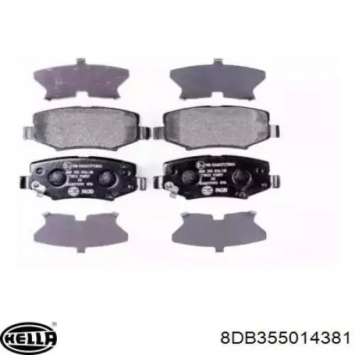 Задние тормозные колодки 8DB355014381 HELLA