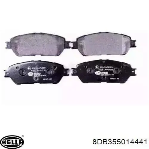 Передние тормозные колодки 8DB355014441 HELLA