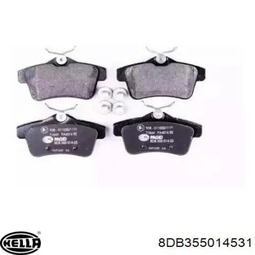 Задние тормозные колодки 8DB355014531 HELLA