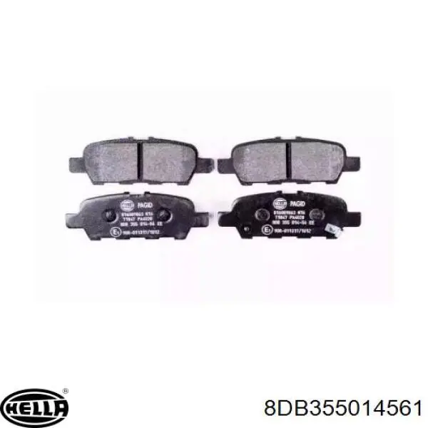 Задние тормозные колодки 8DB355014561 HELLA