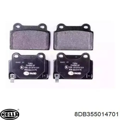 Задние тормозные колодки 8DB355014701 HELLA