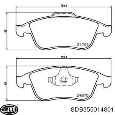 Pastillas de freno delanteras 8DB355014801 HELLA