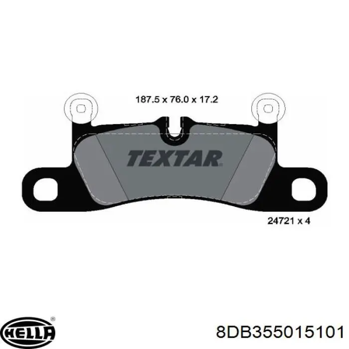 Купить 8DB355015101 HELLA Колодки тормозные задние, дисковые