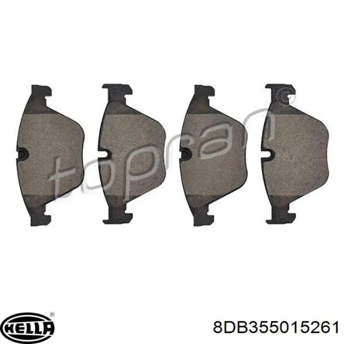 Передние тормозные колодки 8DB355015261 HELLA
