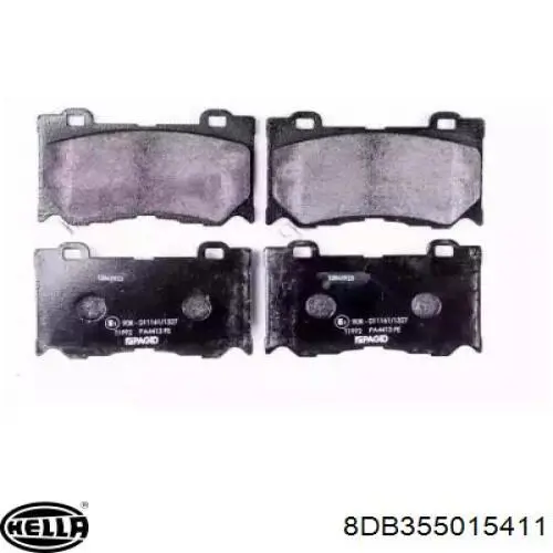 Передние тормозные колодки 8DB355015411 HELLA