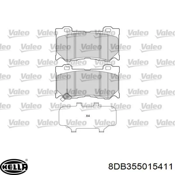 Передние тормозные колодки 8DB355015411 HELLA