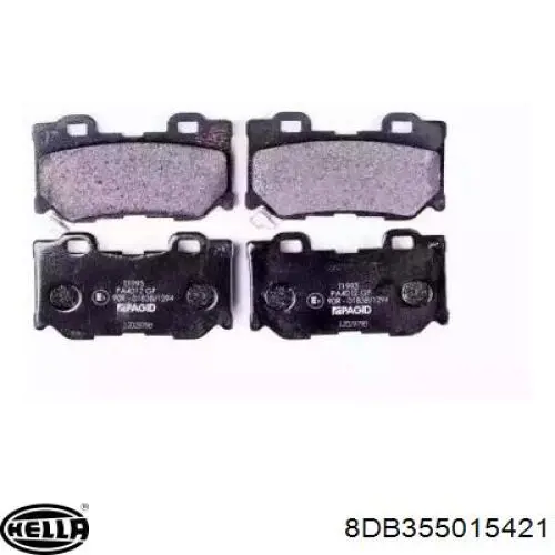 Задние тормозные колодки 8DB355015421 HELLA