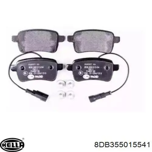 Задние тормозные колодки 8DB355015541 HELLA