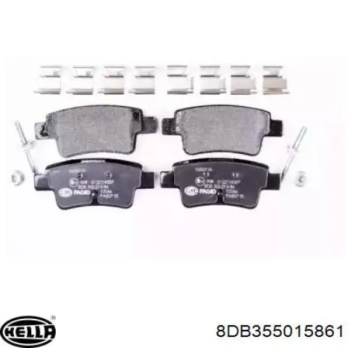 Задние тормозные колодки 8DB355015861 HELLA