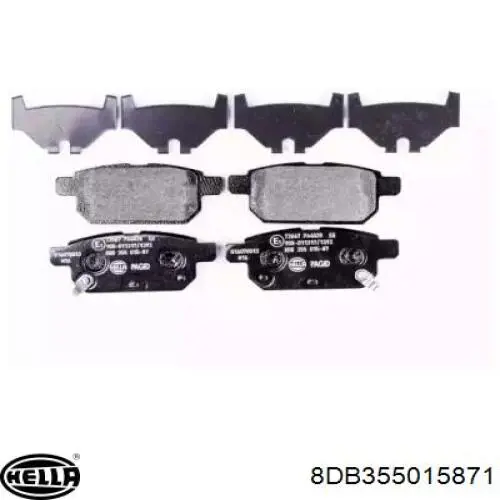 Задние тормозные колодки 8DB355015871 HELLA