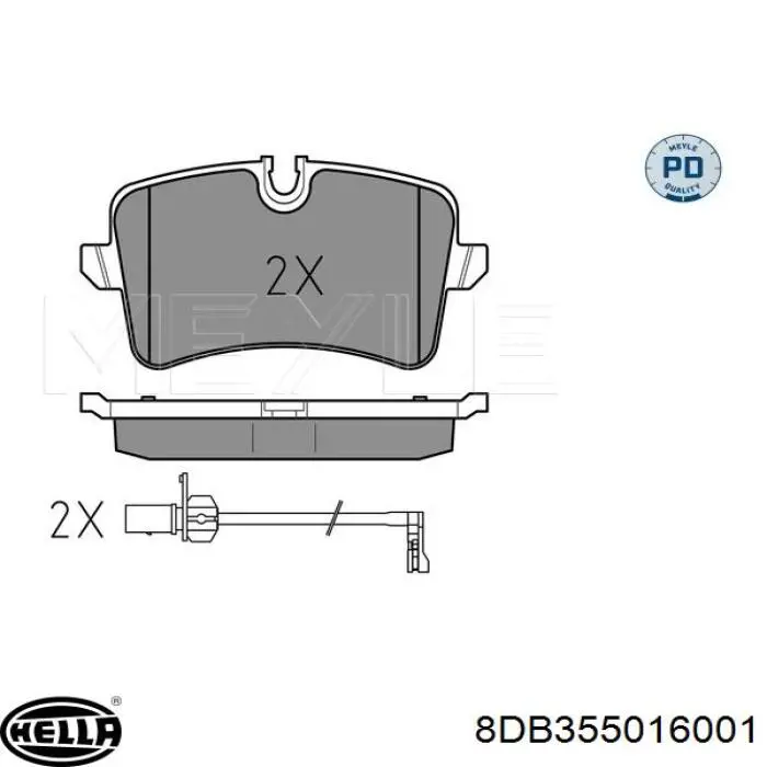 Купить 8DB355016001 HELLA Колодки тормозные задние, дисковые