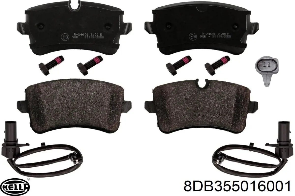 Задние тормозные колодки 8DB355016001 HELLA
