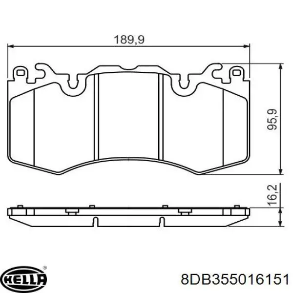 Передние тормозные колодки 8DB355016151 HELLA