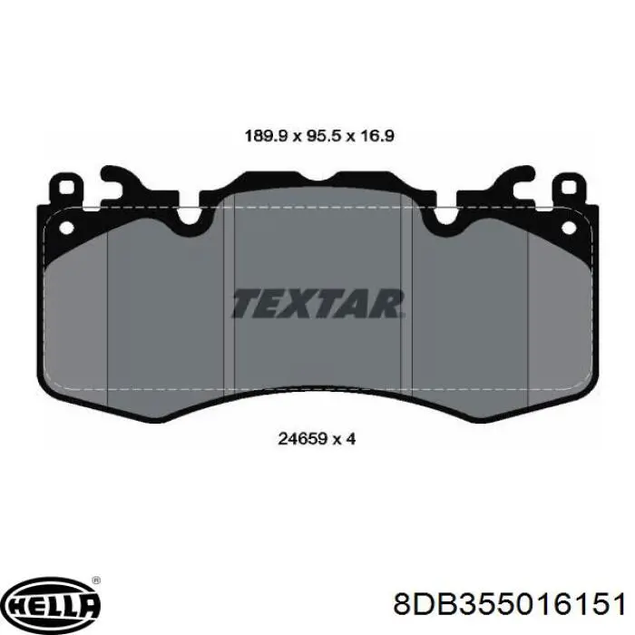 Передние тормозные колодки 8DB355016151 HELLA