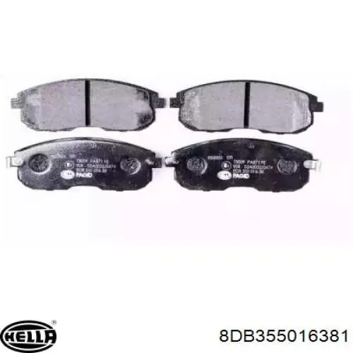 Передние тормозные колодки 8DB355016381 HELLA