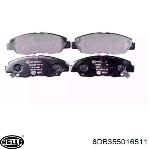 Передние тормозные колодки 8DB355016511 HELLA