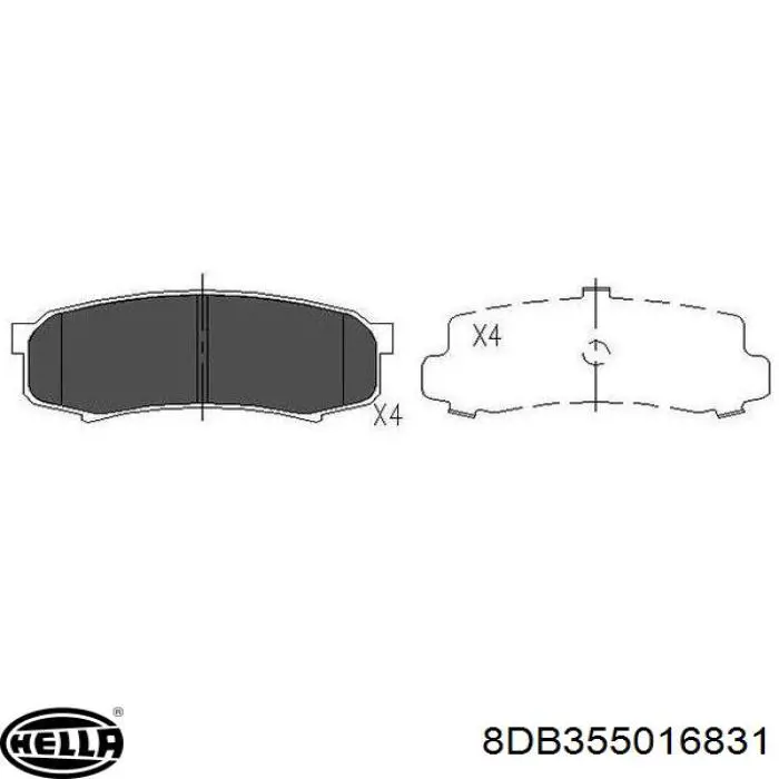 Колодки дисковые  HELLA 8DB355016831 цена, от 19.58 USD