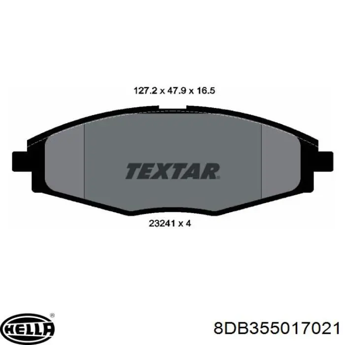 Передние тормозные колодки 8DB355017021 HELLA