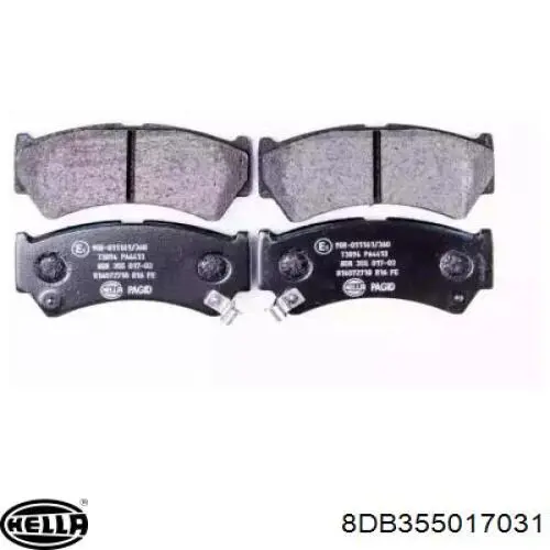 Передние тормозные колодки 8DB355017031 HELLA