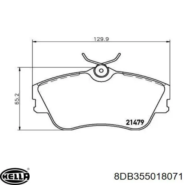 Передние тормозные колодки 8DB355018071 HELLA