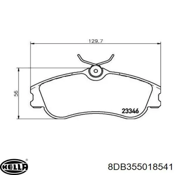 Передние тормозные колодки 8DB355018541 HELLA