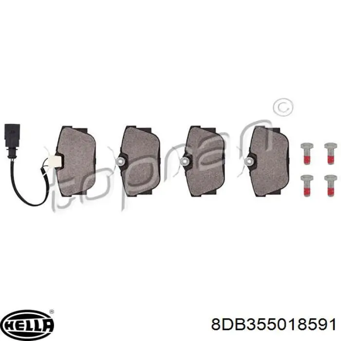 Задние тормозные колодки 8DB355018591 HELLA