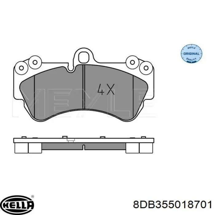 Купить 8DB355018701 HELLA Колодки тормозные