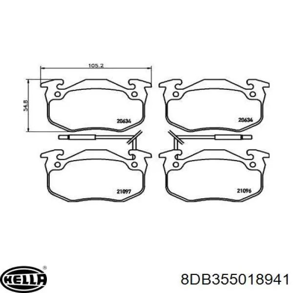 Передние тормозные колодки 8DB355018941 HELLA