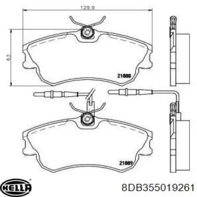 Передние тормозные колодки 8DB355019261 HELLA