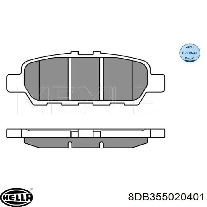 Задние тормозные колодки 8DB355020401 HELLA